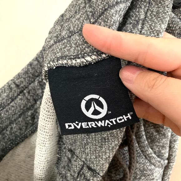 NEW Overwatch Logo Heathered Drawstring Jogger Sweat Pants in Grey - Picture 7 of 8